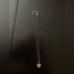 rose gold heart necklace -sold as is, tarnishing on chain